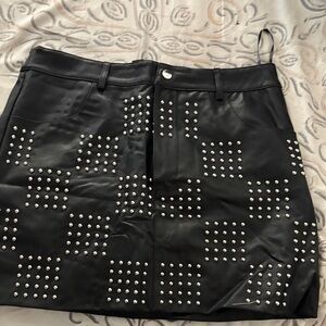 Forever 21 Black Studded Mini Skirt